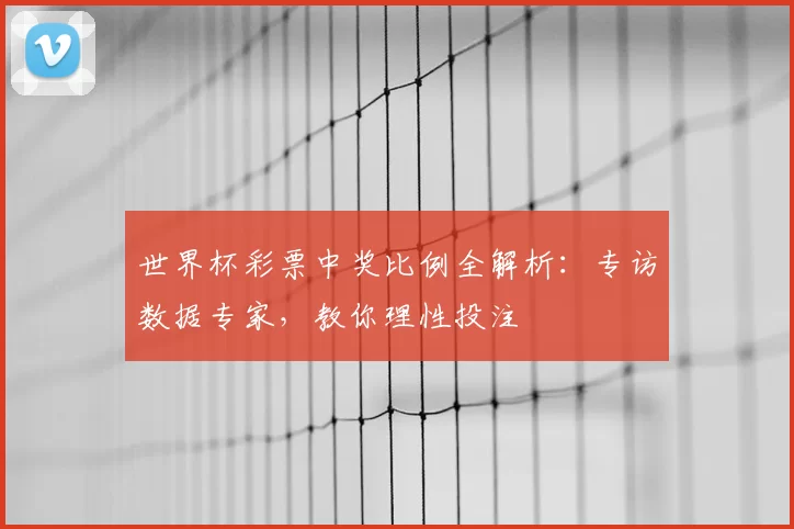 世界杯彩票中奖比例全解析:专访数据专家,教你理性投注