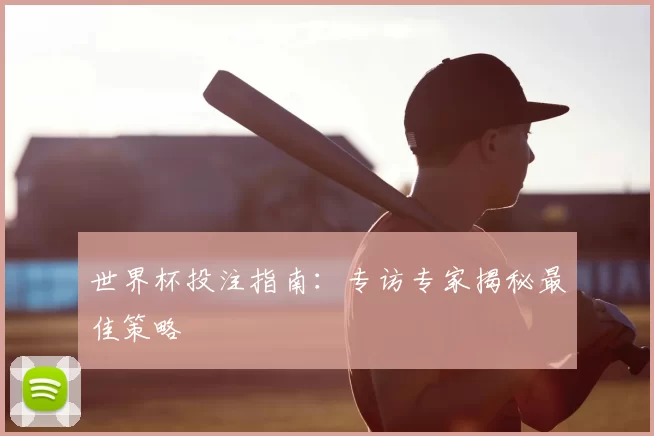 世界杯投注指南：专访专家揭秘最佳策略